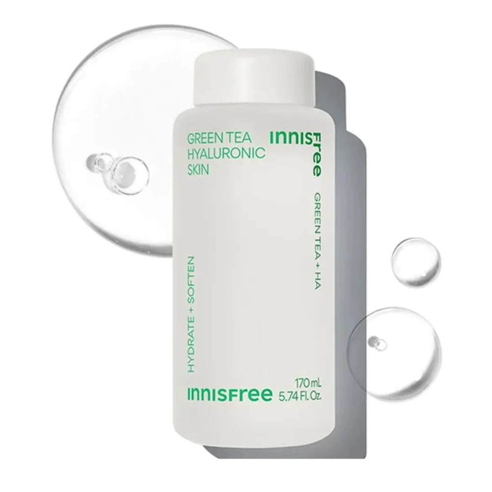 Тоник для лица innisfree Green Tea Hyaluronic Skin увлажняющий с экстрактом зелёного чая, для сухой кожи, 170 мл