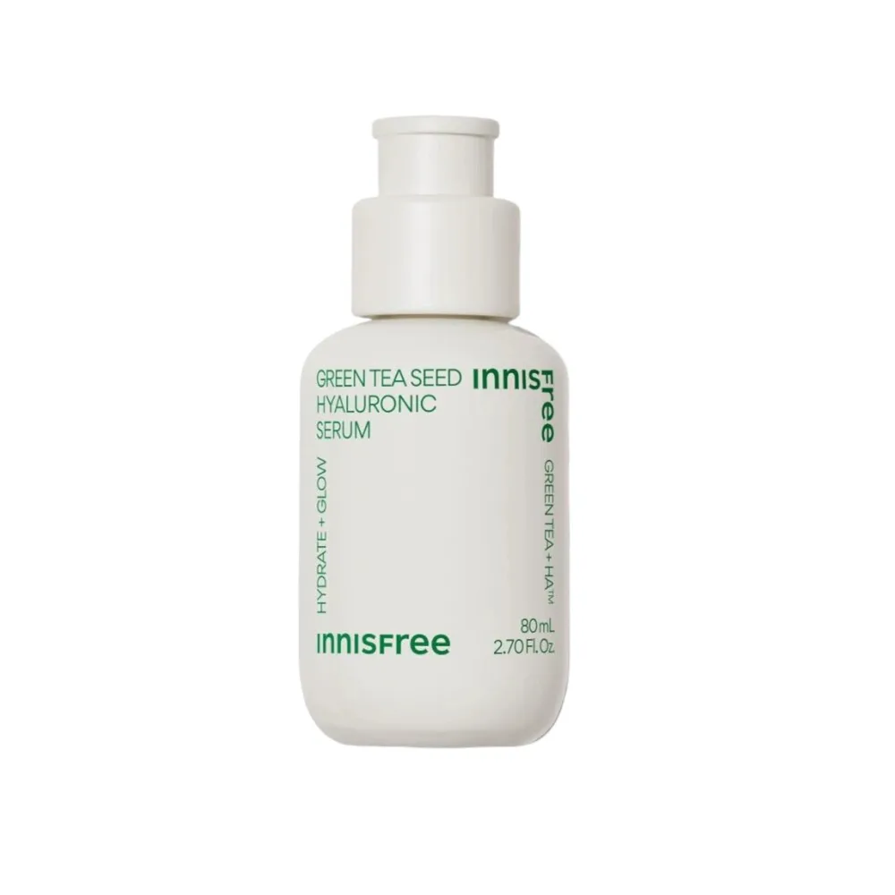 Сыворотка для лица innisfree Green Tea Seed Hyaluronic Serum увлажняющая с зелёным чаем и гиалуроновой кислотой, 80 мл