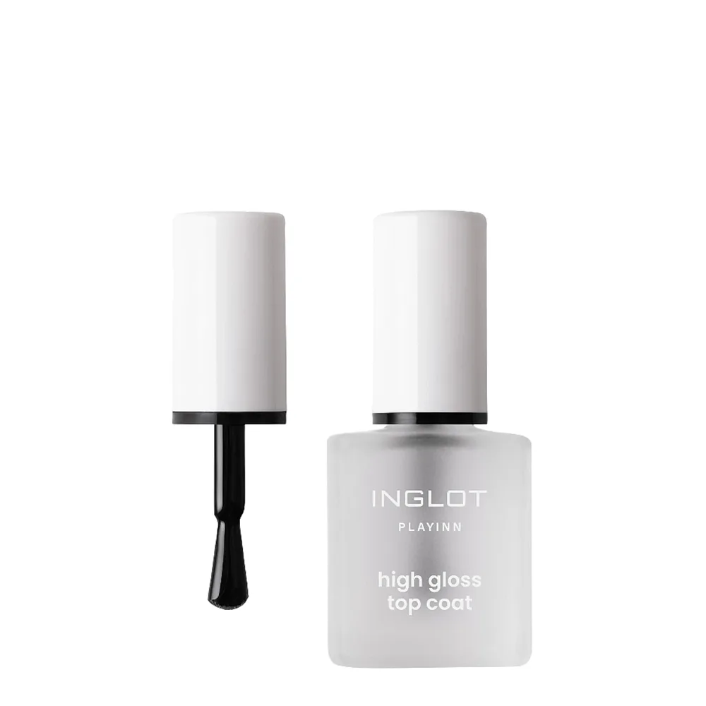Верхнее покрытие для ногтей Inglot Playinn High Gloss Top Coat прозрачное, эффект мокрого глянца, 15 мл