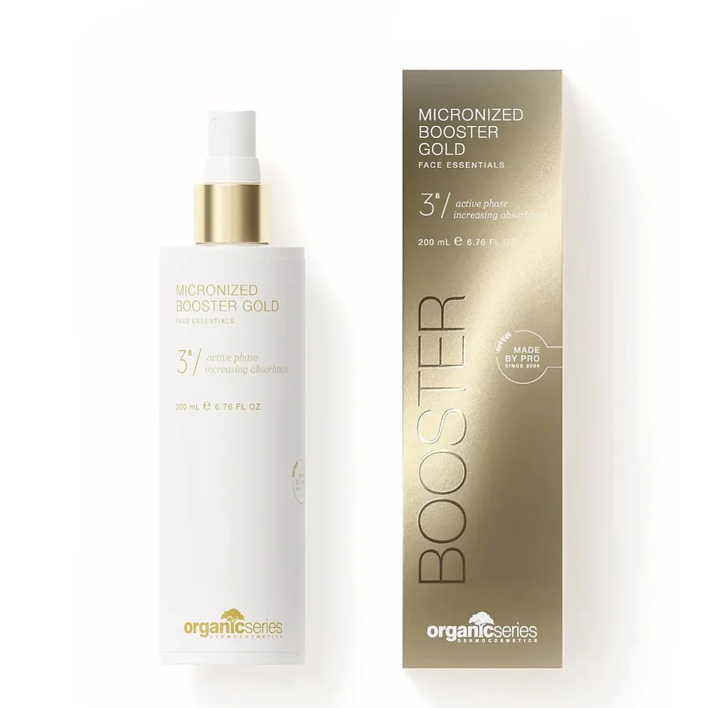Бустер для лица Organic Series Micronized Booster Gold с микронизированным золотом, тоник-мист для сияния кожи, 200 мл