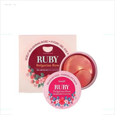 Патчи для глаз Petitfee Koelf Ruby Bulgarian Rose гидрогелевые, с болгарской розой, 60 шт