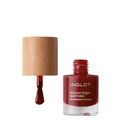 Лак для ногтей Inglot Natural Origin глянцевый, красный с розовым подтоном, оттенок 010 Summer Wine, 8 мл
