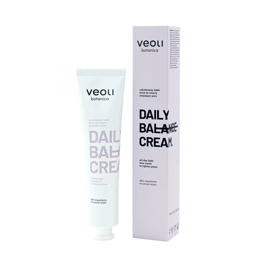 Крем для лица Veoli Botanica DAILY BALANCE CREAM дневной лёгкий, матирующий, сужает поры, 75 мл