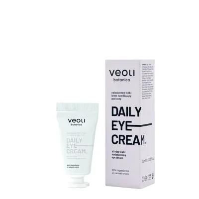 Крем для кожи вокруг глаз Veoli Botanica DAILY EYE CREAM лёгкий увлажняющий, с эктоином и маслом ши, 15 мл