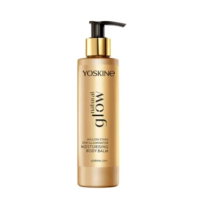 Бальзам для тела Yoskine Natural Glow увлажняющий с шиммером, эффект сияния, 195 мл