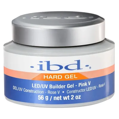 Гель строительный IBD Hard Builder Gel LED/UV Pink V розовый, самовыравнивающийся, полимеризация 60 секунд в LED-лампе, 56 г