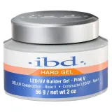 Гель строительный IBD Hard Builder Gel LED/UV Pink V розовый, самовыравнивающийся, полимеризация 60 секунд в LED-лампе, 56 г — фото 1