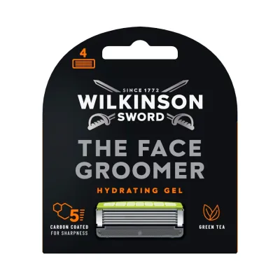 Сменные кассеты для бритвы Wilkinson Sword The Face Groomer 5 лезвий с увлажняющим гелем, 4 шт