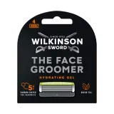 Сменные кассеты для бритвы Wilkinson Sword The Face Groomer 5 лезвий с увлажняющим гелем, 4 шт — фото 1