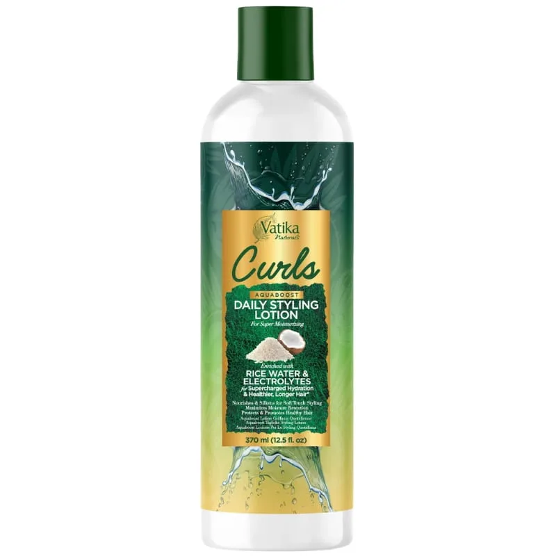 Лосьон для укладки Dabur Vatika Curls для кудрявых волос ежедневный с рисовой водой 370 мл