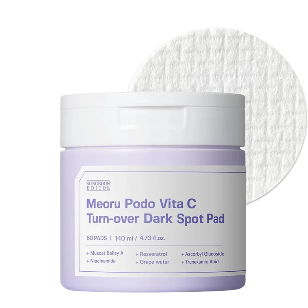 Пэды для лица Sungboon Editor Meoru Podo VitaC Dark Spot с витамином С, от пигментации, 60 шт, 140 мл