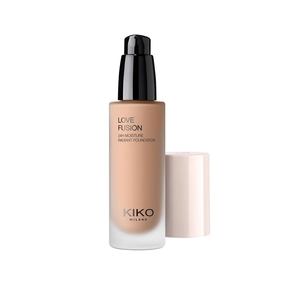 Тональный крем KIKO Milano Love Fusion 24H Moisture Radiant Foundation увлажняющий, тёплый розовый подтон, 5.5WR Warm Rose, 30 мл