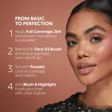 Тональный крем и консилер 2 в 1 KIKO Milano Full Coverage плотное покрытие, матово-сатиновый финиш, оттенок NG100 Neutral Gold 100, 25 мл — фото 3