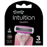 Сменные кассеты для бритвы Wilkinson Intuition Quattro 4 лезвия с защитными накладками, 3 шт — фото 1