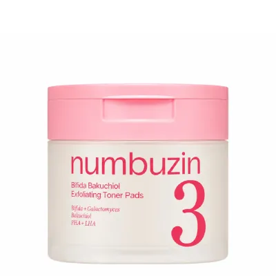 Пэды для лица Numbuzin No.3 Bifida Bakuchiol отшелушивающие с бакучиолом, для сужения пор, 70 шт