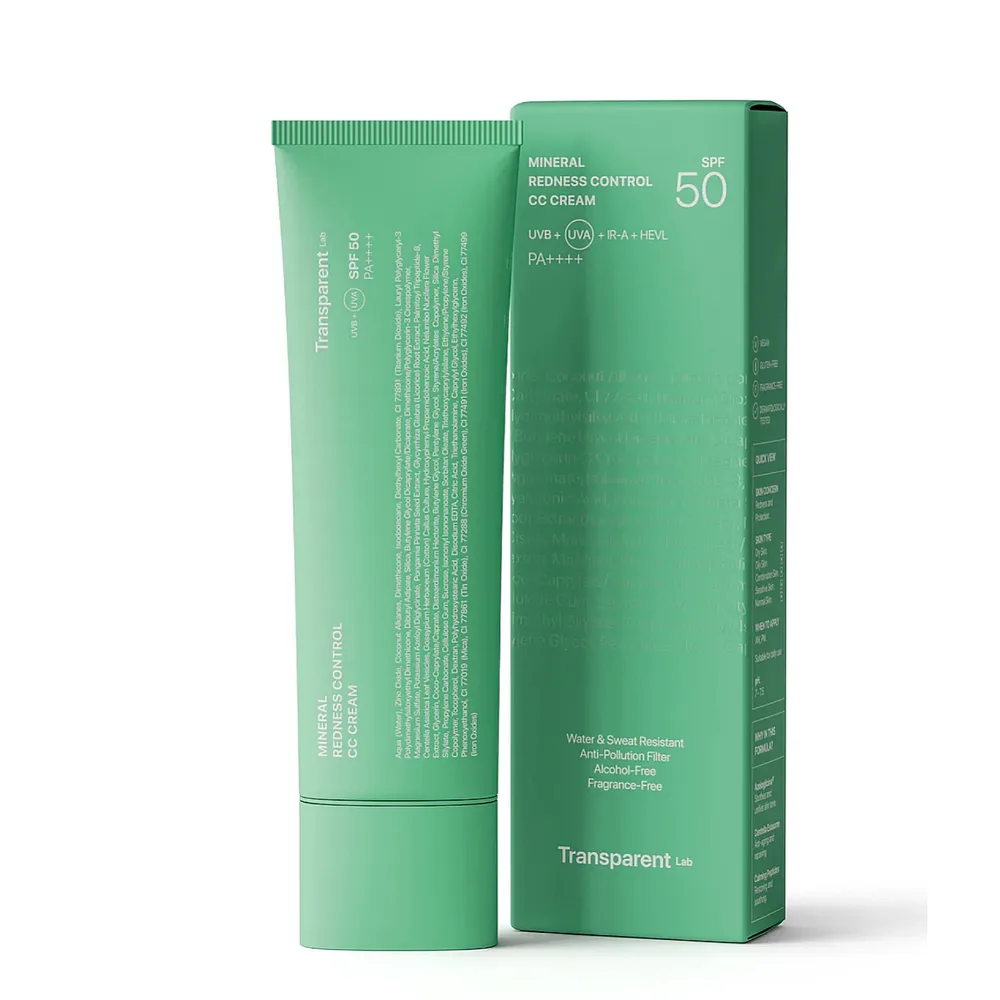 Крем CC для лица Transparent Lab Mineral Redness Control с минеральными фильтрами, против покраснений, 45 мл