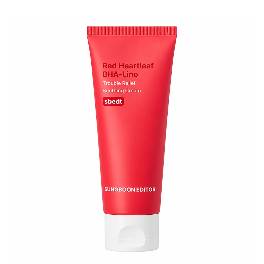Крем для лица Sungboon Editor Red Heartleaf BHA-Lino Trouble Relief лёгкий успокаивающий, для кожи с несовершенствами, 50 мл