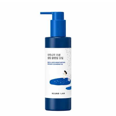 Гидрофильное масло ROUND LAB Birch Juice Moisturizing Peeling Cleansing Oil для снятия макияжа, с берёзовым соком, 200 мл