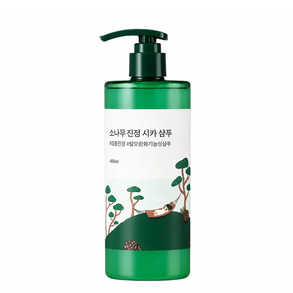 Шампунь для волос ROUND LAB Pine Calming Cica Shampoo успокаивающий с центеллой и пантенолом, 400 мл