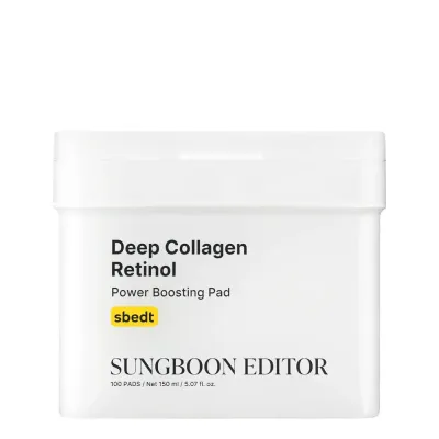 Пэды для лица Sungboon Editor Deep Collagen Retinol Power Boosting Pad с коллагеном и ретинолом, разглаживающие, 100 шт