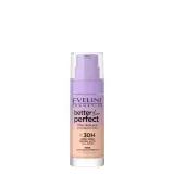 Тональный крем Eveline Cosmetics Better Than Perfect Stay In Place стойкий самофиксирующийся, ровное покрытие, оттенок 02, 30 мл — фото 1