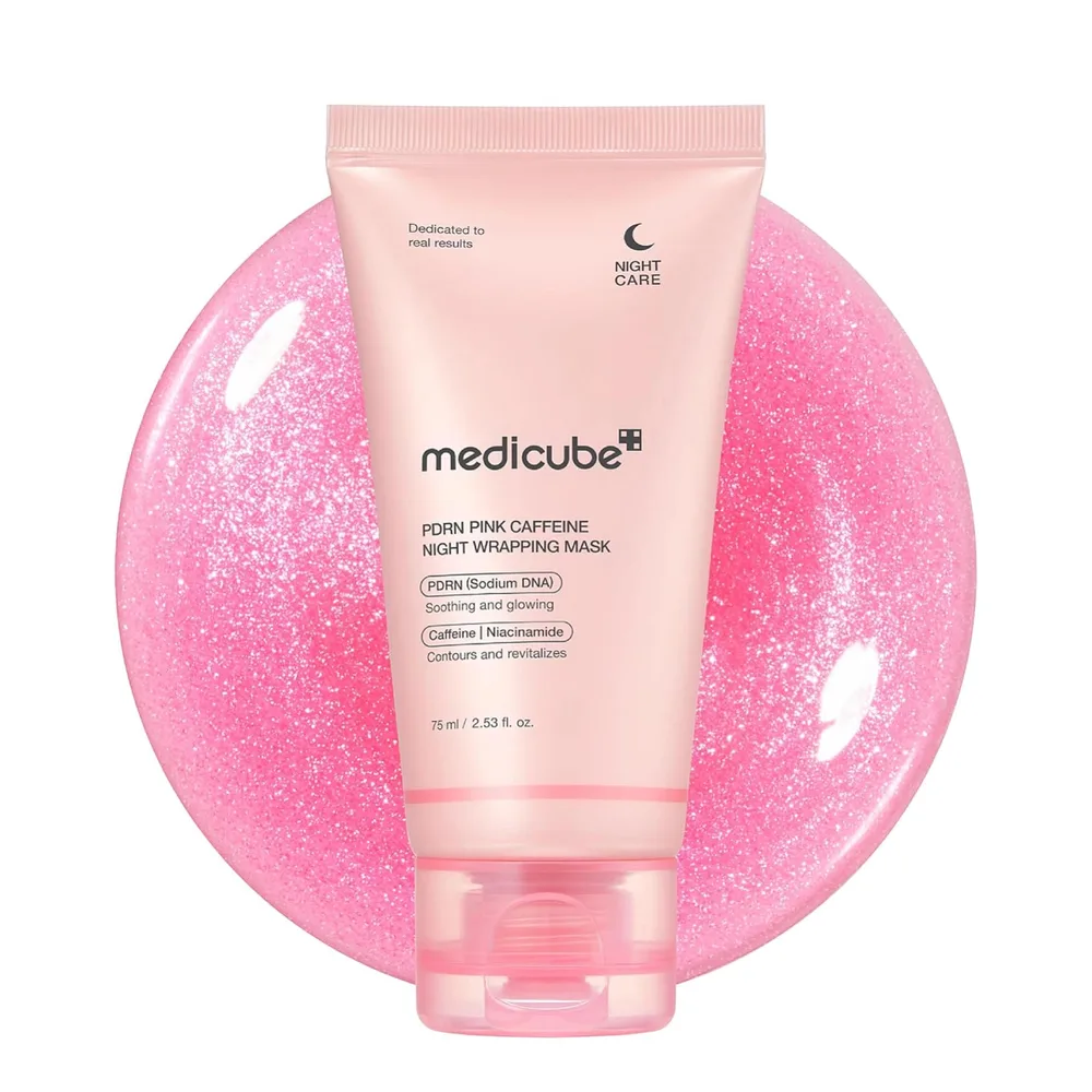 Маска для лица ночная Medicube PDRN Pink Caffeine Overnight Wrapping моделирующая, с кофеином и пептидами, 75 мл