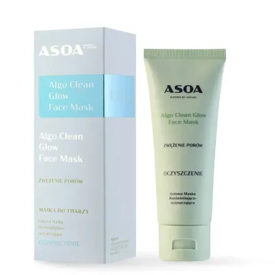 Маска для лица Asoa Algo Clean Glow со спирулиной, очищающая питательная, 75 мл