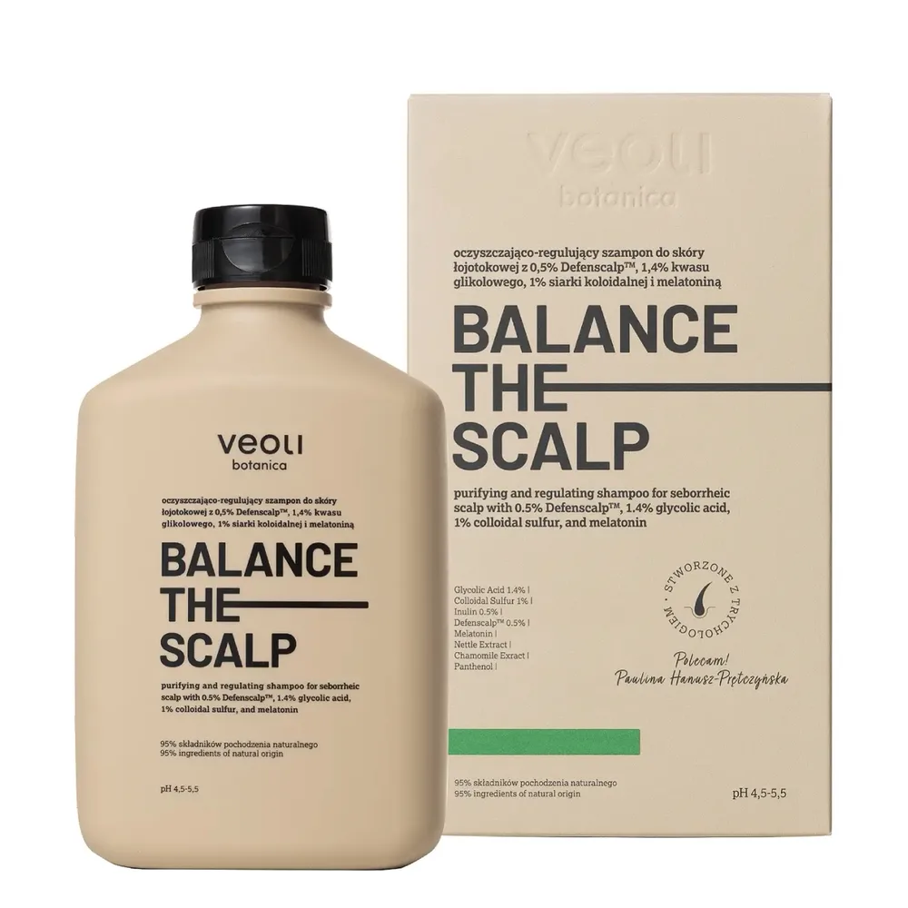 Шампунь для волос Veoli Botanica Balance The Scalp для жирной кожи головы с гликолевой кислотой и серой, 300 мл