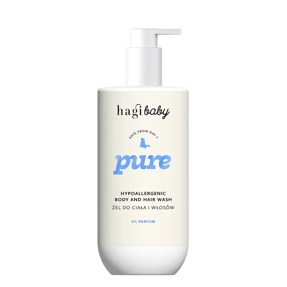 Гель для мытья тела и волос Hagi Baby Pure детский гипоаллергенный, без отдушки, с рождения, 300 мл