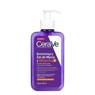 Гель для умывания CeraVe с витамином C и церамидами, для тусклой кожи, для сияния, 236 мл