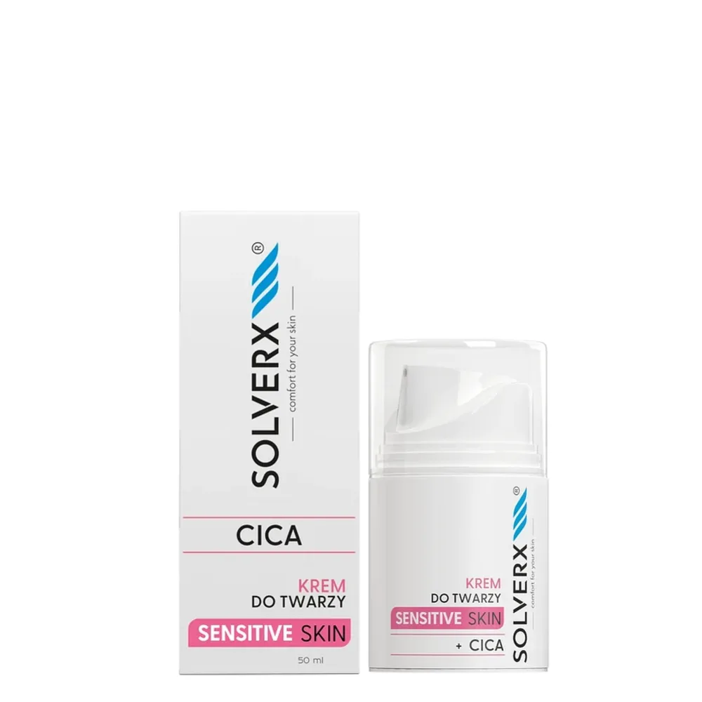 Крем для лица Solverx Sensitive Skin с CICA, успокаивающий, для чувствительной кожи, 50 мл