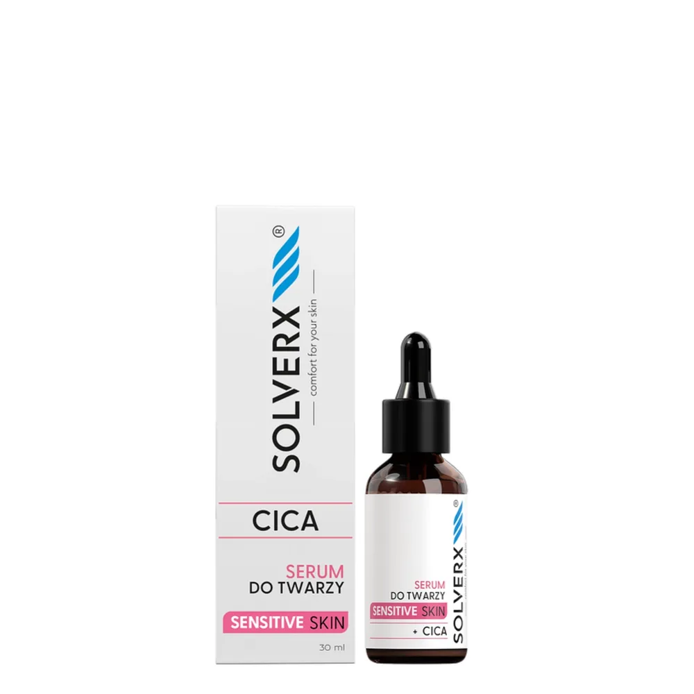 Сыворотка для лица Solverx Sensitive Skin с CICA центеллой азиатской, успокаивающая, для чувствительной кожи, 30 мл