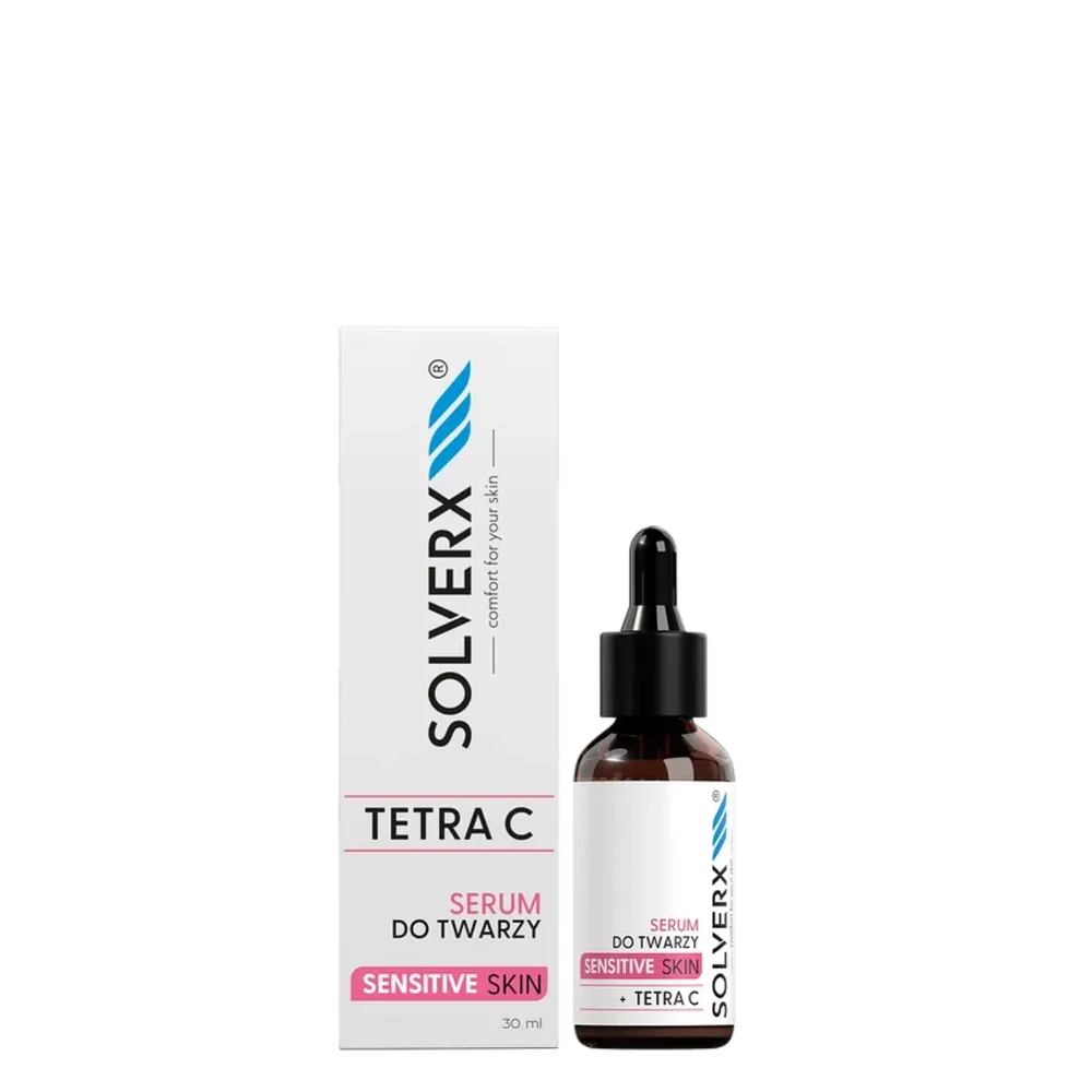 Сыворотка для лица Solverx Sensitive Skin TETRA C с витамином C и ниацинамидом, для сияния и ровного тона, 30 мл