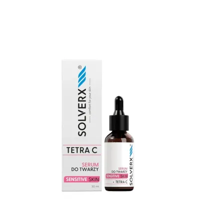 Сыворотка для лица Solverx Sensitive Skin TETRA C с витамином C и ниацинамидом, для сияния и ровного тона, 30 мл