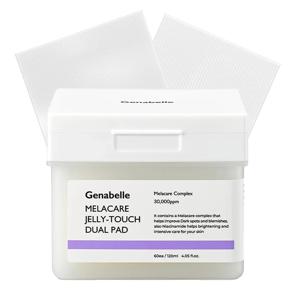 Диски для лица Genabelle Melacare Jelly-Touch Dual Pad двусторонние с ниацинамидом и транексамовой кислотой, против пигментации, 60 шт
