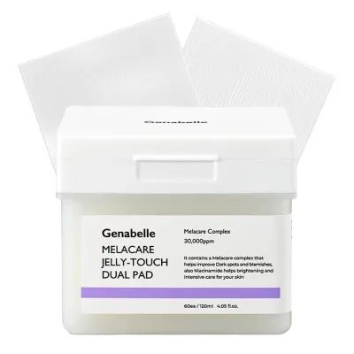 Диски для лица Genabelle Melacare Jelly-Touch Dual Pad двусторонние с ниацинамидом и транексамовой кислотой, против пигментации, 60 шт