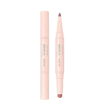 Карандаш-контур для губ и помада 2 в 1 PUPA Milano VAMP! Creamy Duo Deep Rose насыщенный розовый, кремовый стик, 0,2 г + 0,8 г