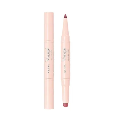 Карандаш-контур для губ и помада 2 в 1 PUPA Milano VAMP! Creamy Duo Vintage Rose приглушённый розовый, кремовый дуэт, 0,2 г + 0,8 г