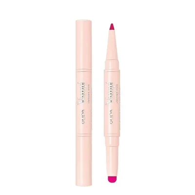 Карандаш-контур для губ и помада 2 в 1 PUPA Milano VAMP! Creamy Duo Flamingo Fuchsia яркая фуксия, насыщенный пигмент, 0,2 г + 0,8 г