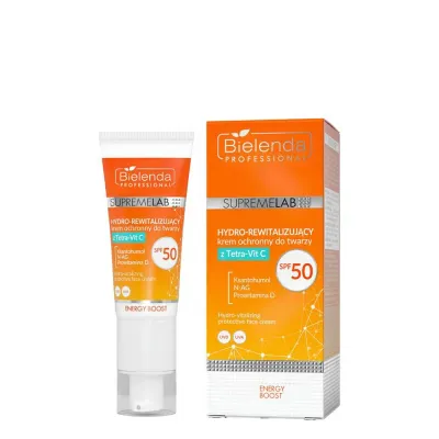 Крем для лица солнцезащитный Bielenda Professional Supremelab ENERGY BOOST SPF 50 с витамином C, 40 мл