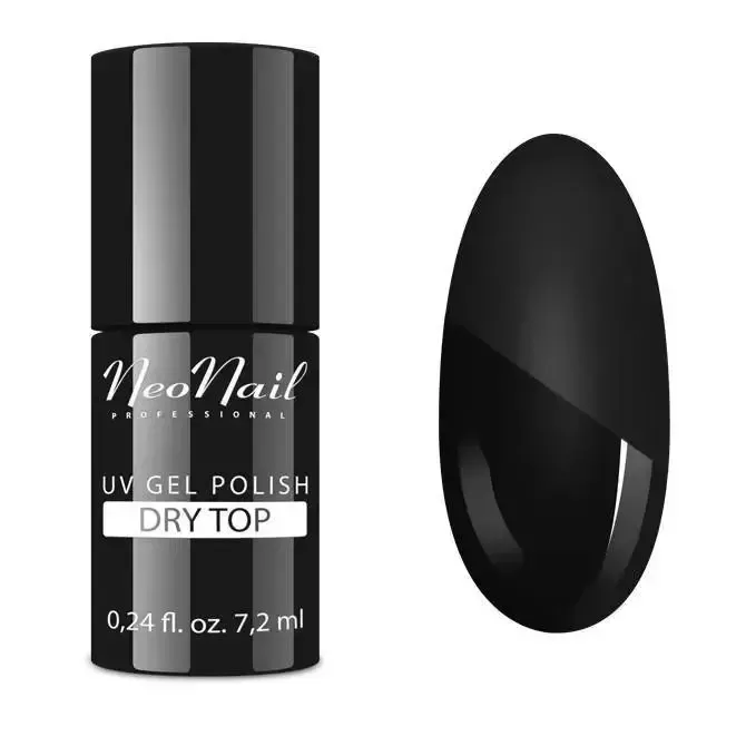 Топ для гель-лака NEONAIL Dry Top без липкого слоя, глянцевый финиш для гибридного маникюра, 7,2 мл