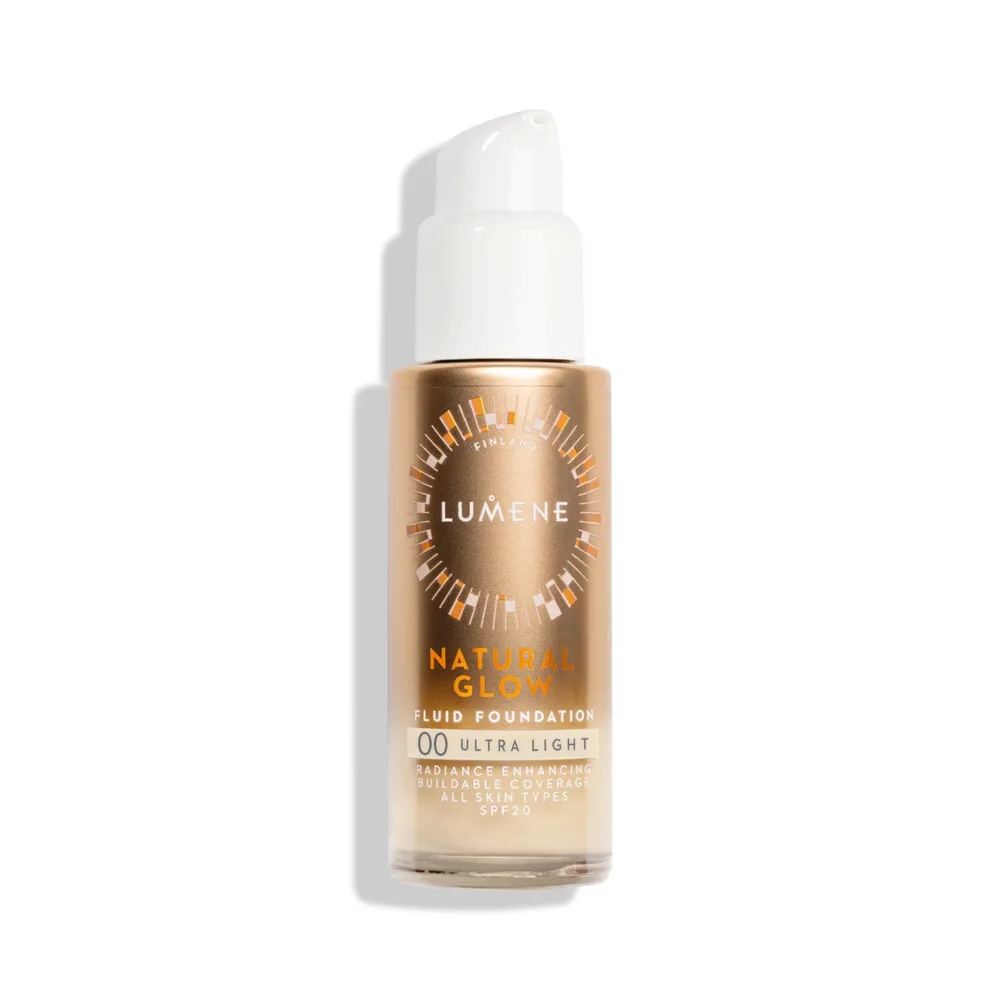Тональный крем Lumene Natural Glow 00 Ultra Light SPF 20 сияющий, среднее покрытие, 30 мл