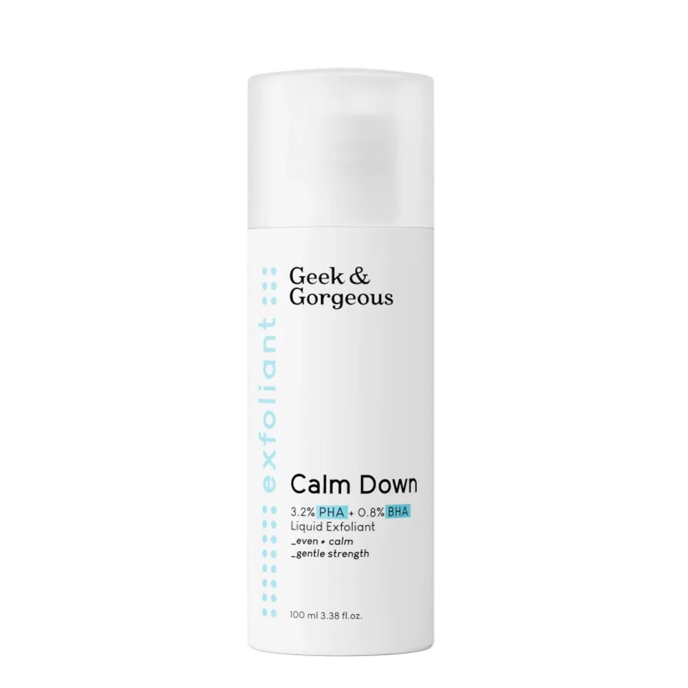 Тоник для лица Geek&Gorgeous Calm Down кислотный 4% PHA и BHA, деликатное отшелушивание для чувствительной кожи, 100 мл