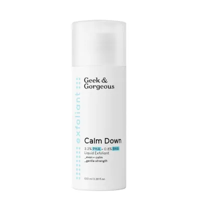 Тоник для лица Geek&Gorgeous Calm Down кислотный 4% PHA и BHA, деликатное отшелушивание для чувствительной кожи, 100 мл