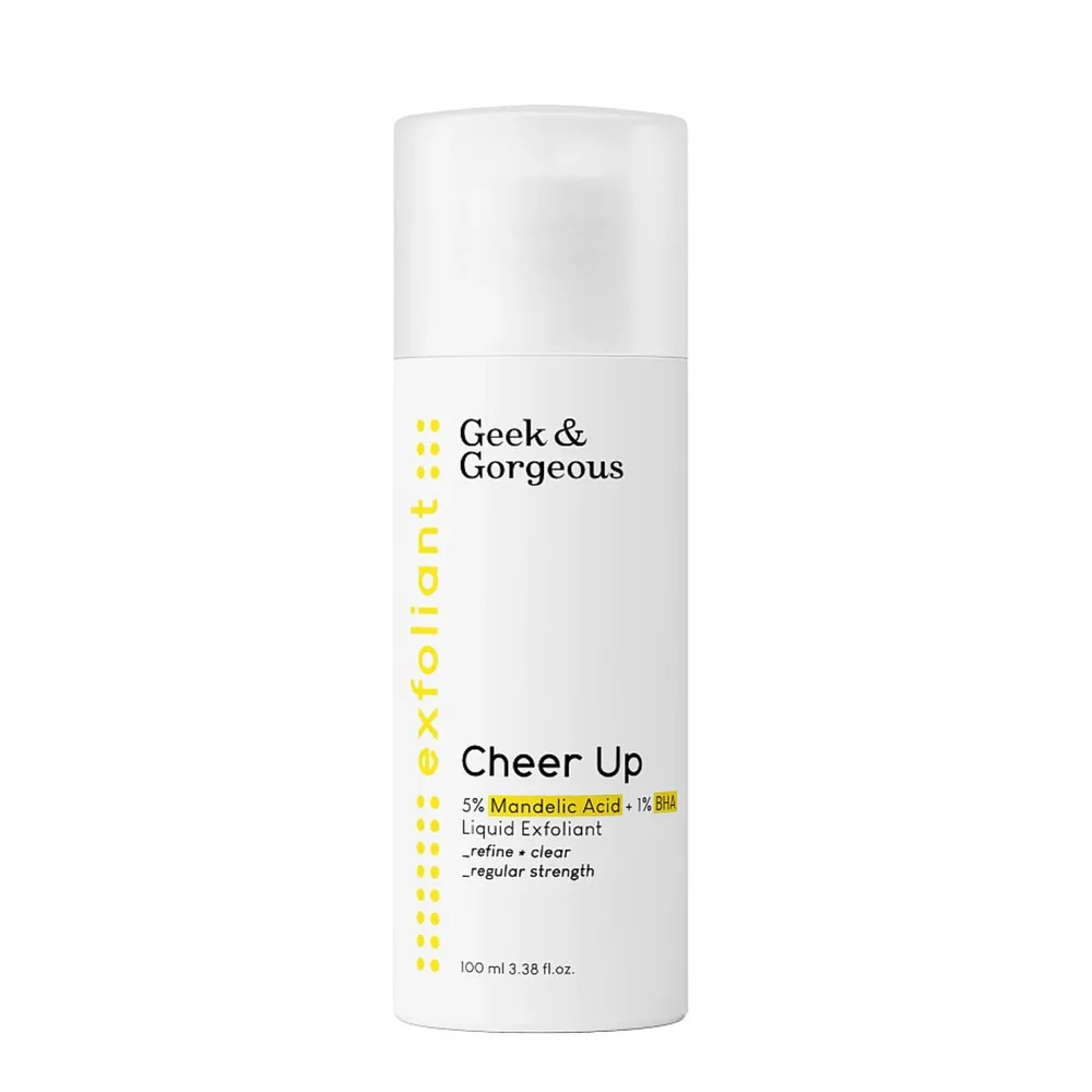 Тоник для лица Geek&Gorgeous Cheer Up кислотный 6% миндальной кислоты и BHA, для комбинированной кожи с несовершенствами, 100 мл