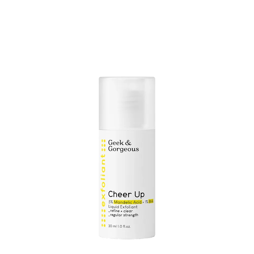 Тоник для лица Geek&Gorgeous Cheer Up кислотный 6% миндальной кислоты и BHA, мини-формат для кожи с несовершенствами, 30 мл