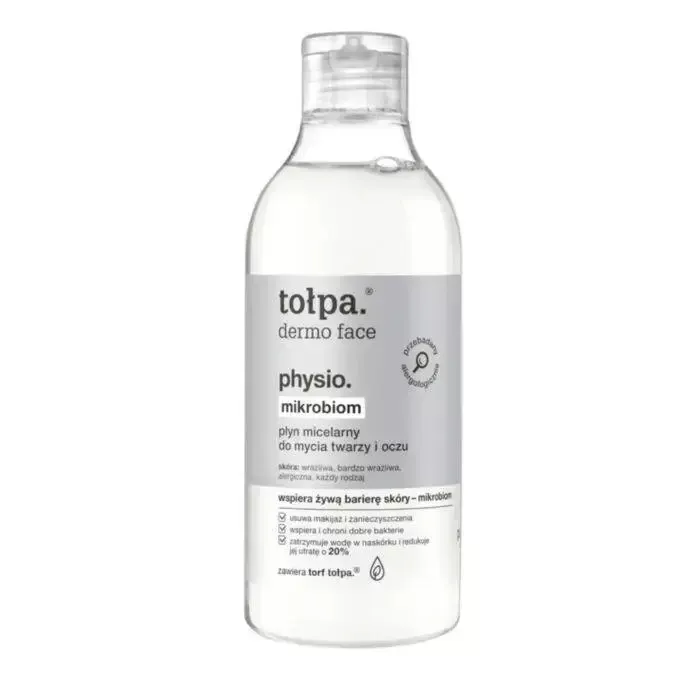 Мицеллярная вода Tolpa dermo face physio mikrobiom для лица и глаз, для чувствительной кожи, без смывания, 400 мл