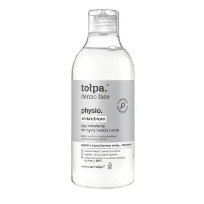 Мицеллярная вода Tolpa dermo face physio mikrobiom для лица и глаз, для чувствительной кожи, без смывания, 400 мл