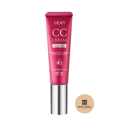 CC-крем Hean Vital Skin SPF 40 легкий выравнивающий сияющий, тон 02 Natural, 30 мл