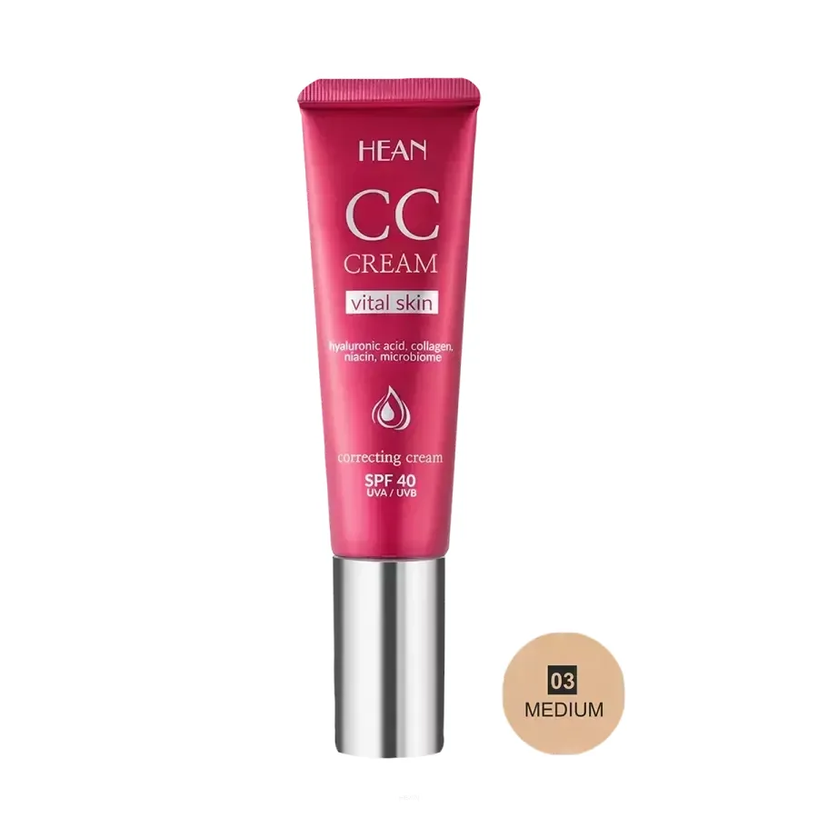 CC-крем Hean Vital Skin SPF 40 легкий выравнивающий тон, оттенок 03 Medium, 30 мл